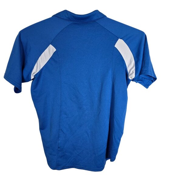 Nike Sphere Dry Blue‎ & White Mens Polo Shirt Large Polyester Athletic Wear - Picture 3 of 7